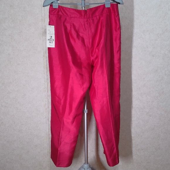 NWT Studio One 2PC Coral Top & Pant Set Back Zip Empire Waist ResortWear Size12 - Picture 6 of 13
